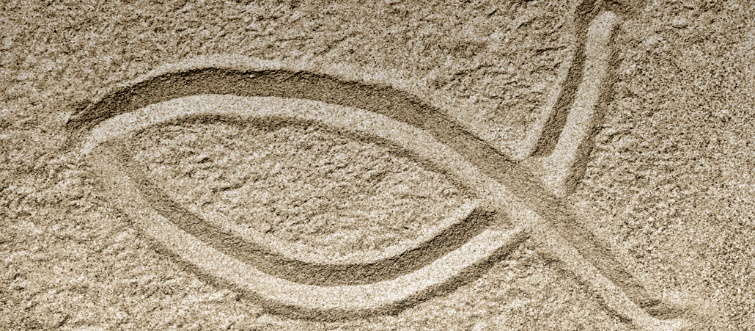 Die ersten Christen in Rom benutzten das stark abstrahierte Bild eines Fisches als Erkennungszeichen. Es verschwand schon mit der Einführung des Christentums als Staatsreligion im 4. Jahrhundert und war im Bilderstreit bedeutungslos.