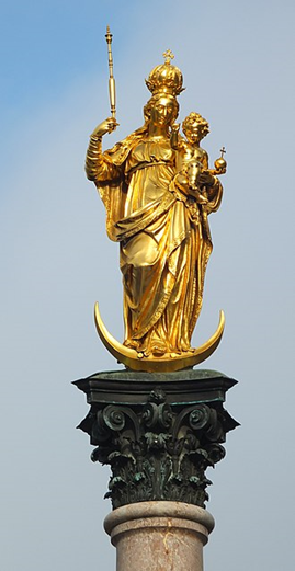 Mondsichel-Madonna auf der  Mariensäule in München